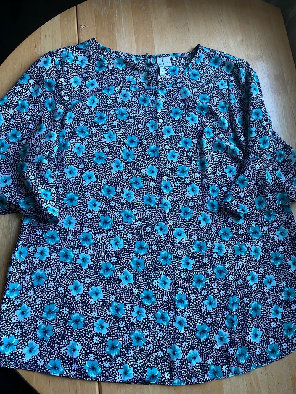 Elle Teal Floral Print Blouse